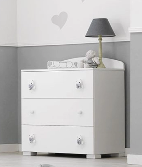 Пеленальный комод Erbesi Tato Белый/Серый 6ce82cac2655bbbd5409dd6512211683