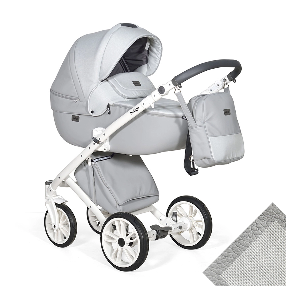 Коляска 2 в 1 Indigo PORTO  св.серая кожа+св.серый лен de8d02c164ef5194e8a2d9456d5f5efb