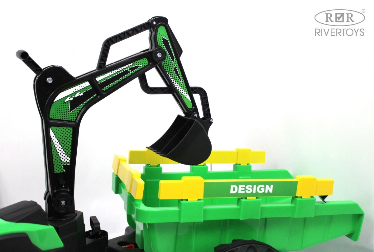 Детский электромобиль RiverToys экскаватор-погрузчик A777MP GREEN зеленый 9b22xofe2how2xx3k3vnf1ds599uf3ik