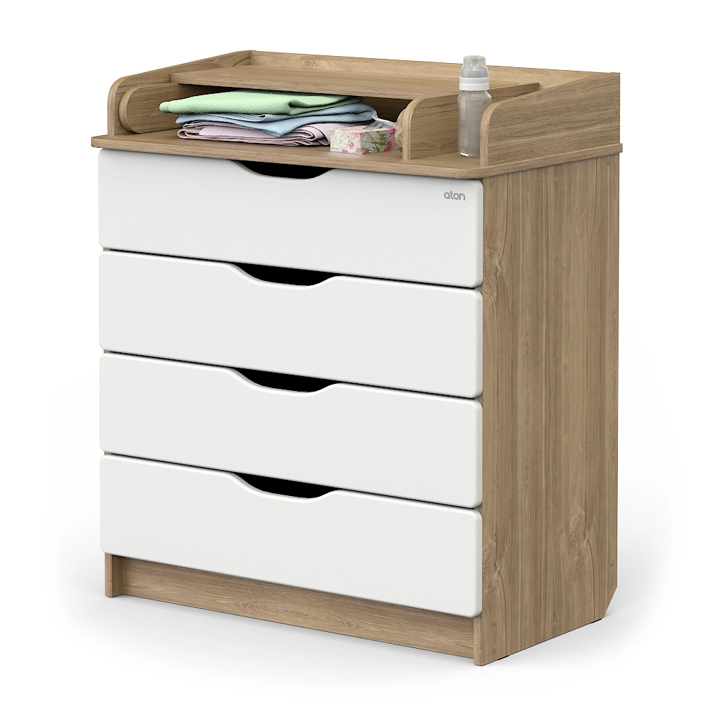 Комод АТОН Сириус-2 WOOD 804 ПВХ с шариковыми направляющими дуб канзас 108133776-komod-aton-sirius-2-wood-804-pvh-s-sharikovimi-napravlyayushimi-dub-k
