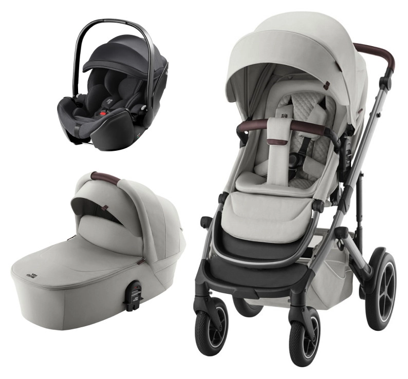 Коляска 3 в 1 Britax Roemer Smile 5Z Lux автокресло Baby-Safe Pro (Linen Grey/Deep Black)