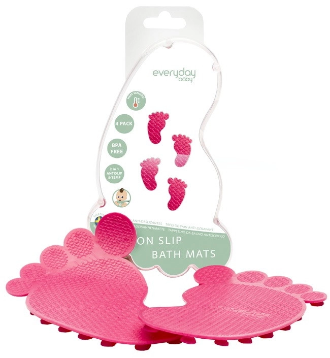 Антискользящие коврики для ванной с индикатором температуры Everyday Baby розовый qvcmlcof2myvj722f7qyg4by3fw74u7j