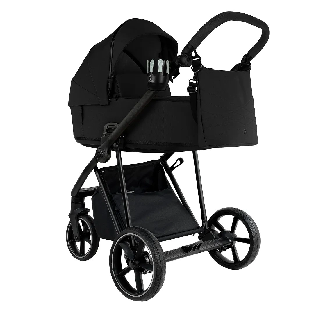 Коляска 2 в 1 Roan Sol (Caviar Black/Black/руч.Black)