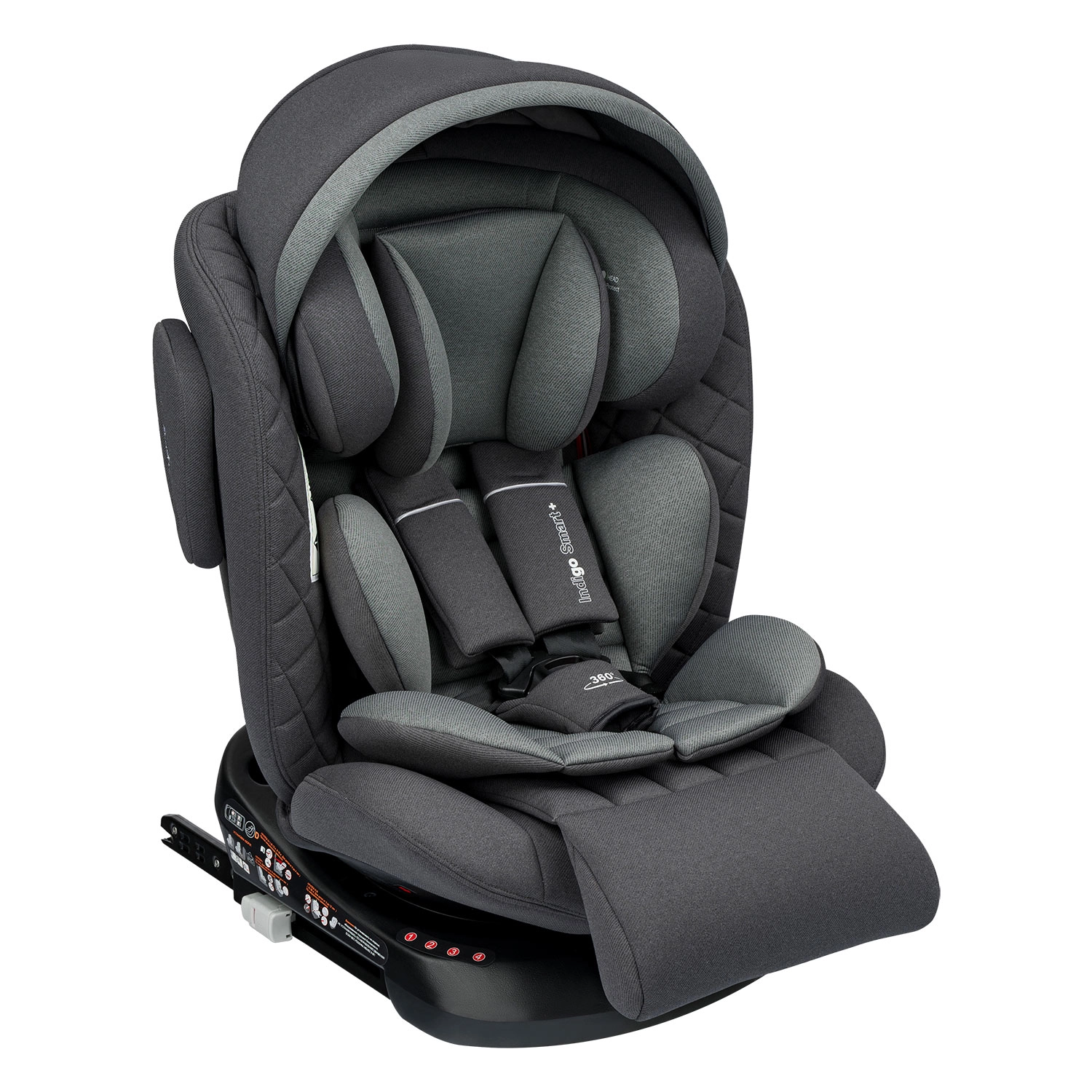 Автокресло Indigo SMART+ ISOFIX, группа 0+1+2+3 серый a98b1adccdf7c96ebef046c0b23f820c