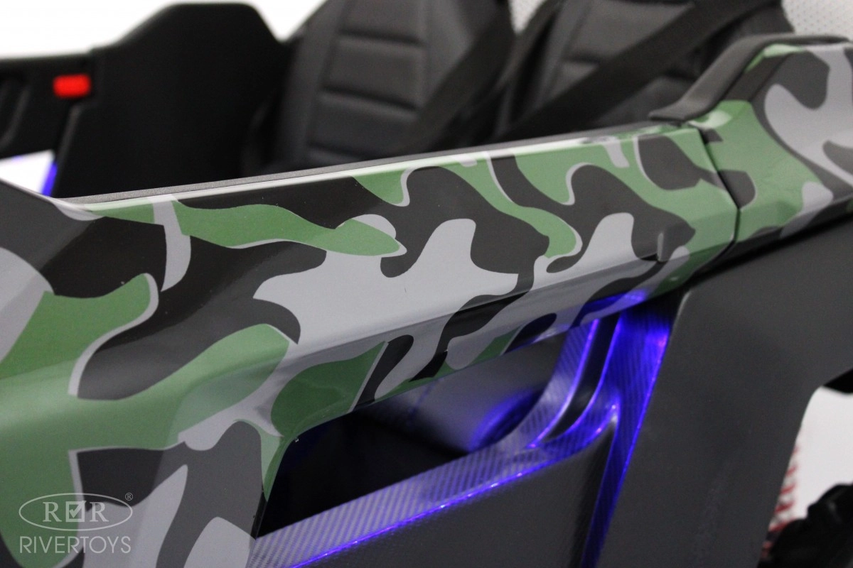 Детский электромобиль RiverToys T777TT 4WD зеленый камуфляж sdavm3lz386id8pif9llry9045qewthl