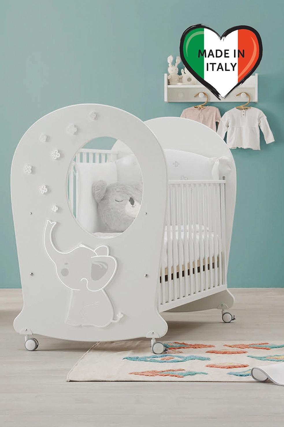 Детская кроватка Erbesi Elly с окном Белый 108131350-detskaya-krovatka-erbesi-elly-s-oknom-belii