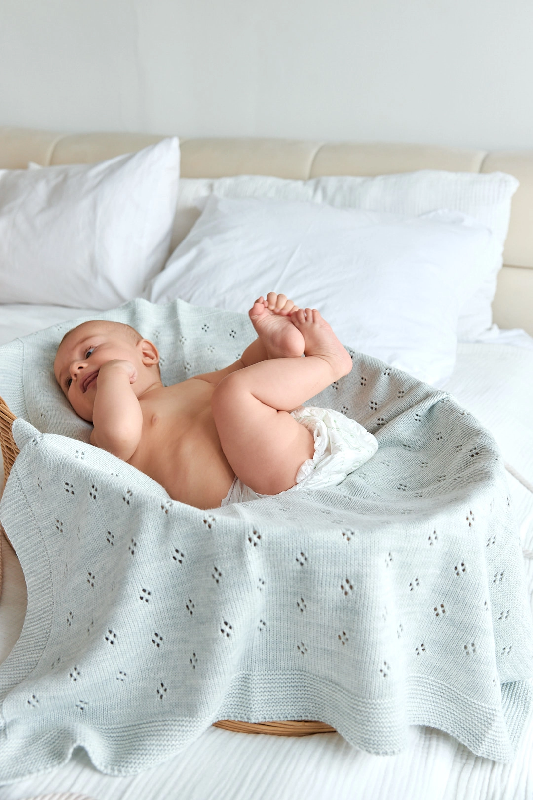 Одеяло вязанное Bebekevi хлопок арт. BEVİ1347 Серый cc67f2acce3fe6a1662d22dea8b3c846