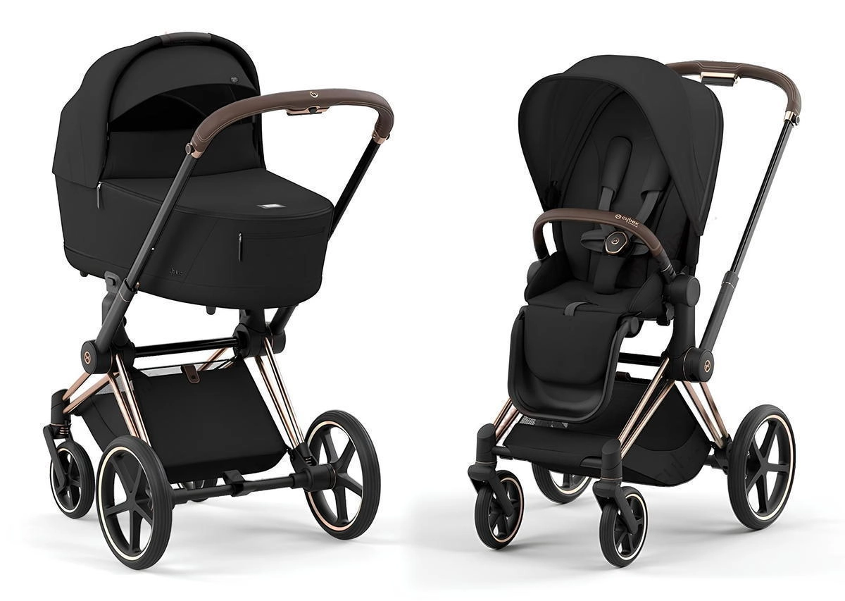Коляска 2 в 1 Cybex Priam IV (шасси Rosegold) (Sepia Black)