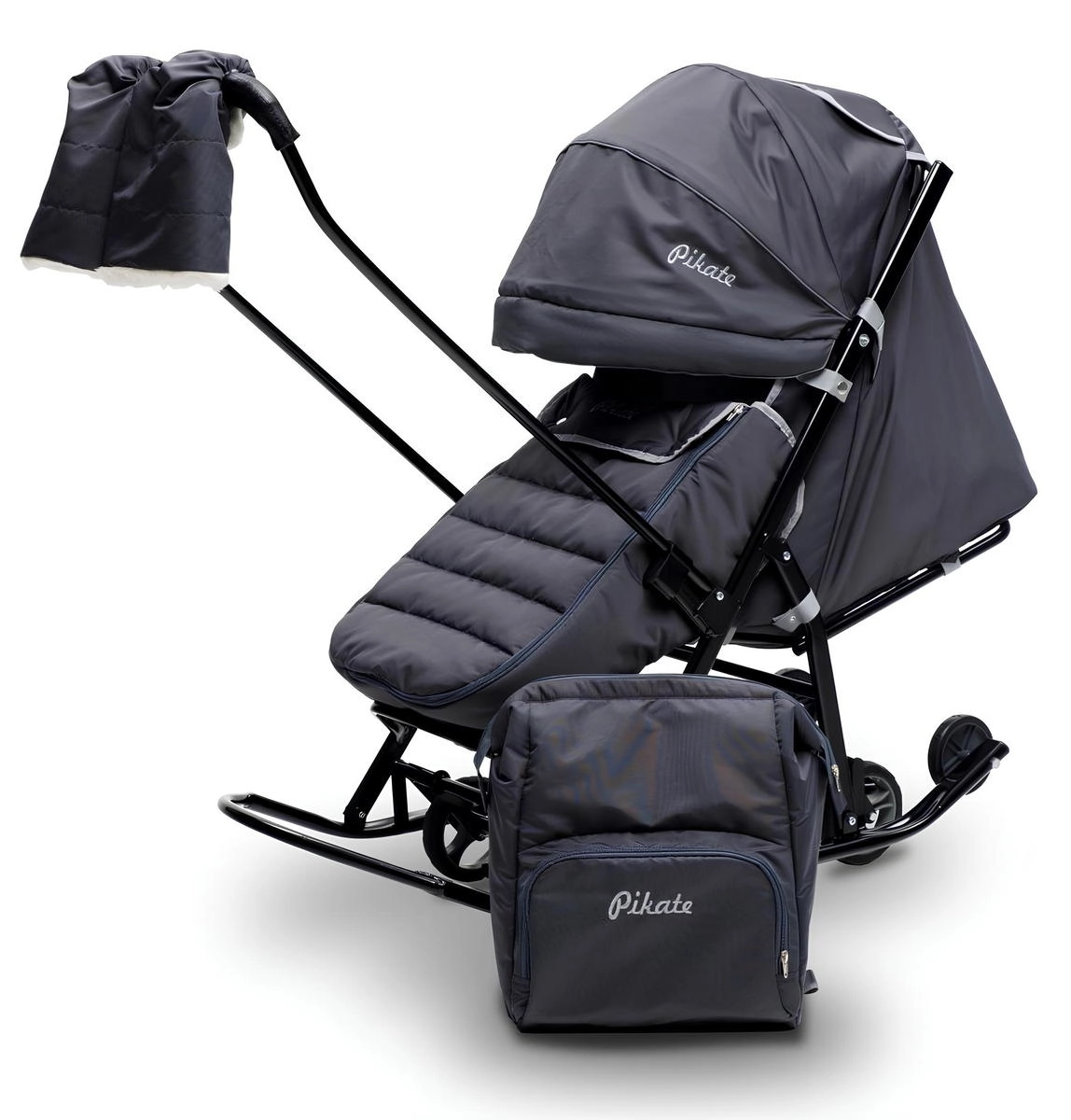 Санки-коляска Pikate Onyx чёрный 16hc1x7yfn04syptnk47t7bt63ohy7en