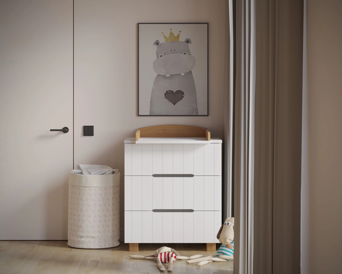 Детский пеленальный комод Incanto Vikki 800/3 МДФ белый-бук nnqzd2yd7z14rrfzpir6goc2pjmryymd