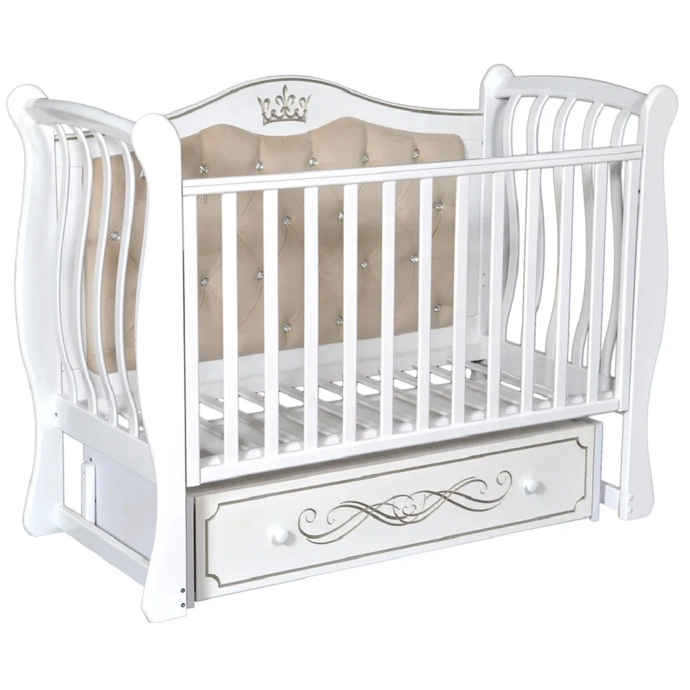 Детская кроватка КЕДР Olivia 2 УМ Белый 108131107-detskaya-krovatka-kedr-olivia-2-um-belii