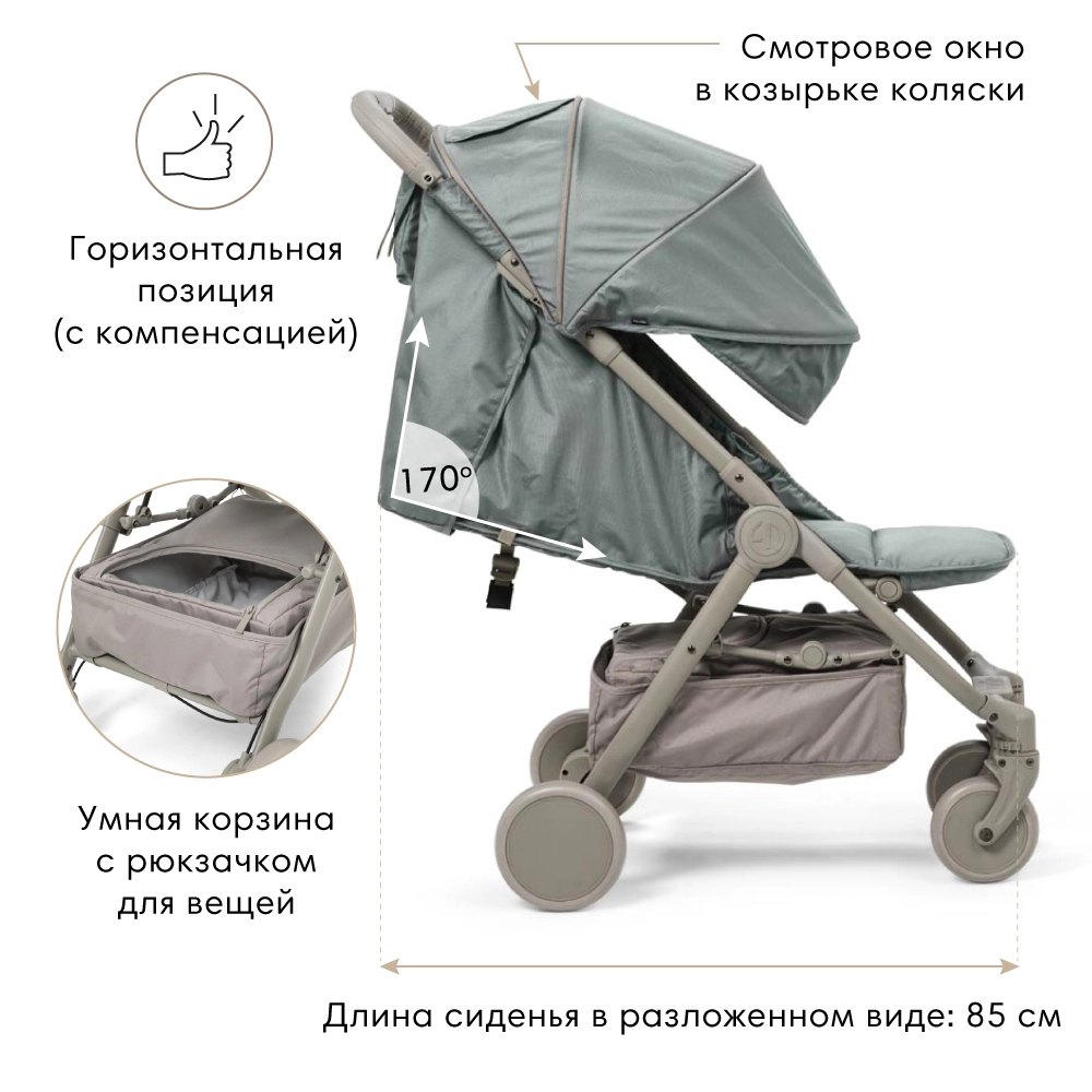 Прогулочная коляска Elodie Mondo Pebble Green New 3krvlo0yxuzypbisugtb3w8ehhim85xj