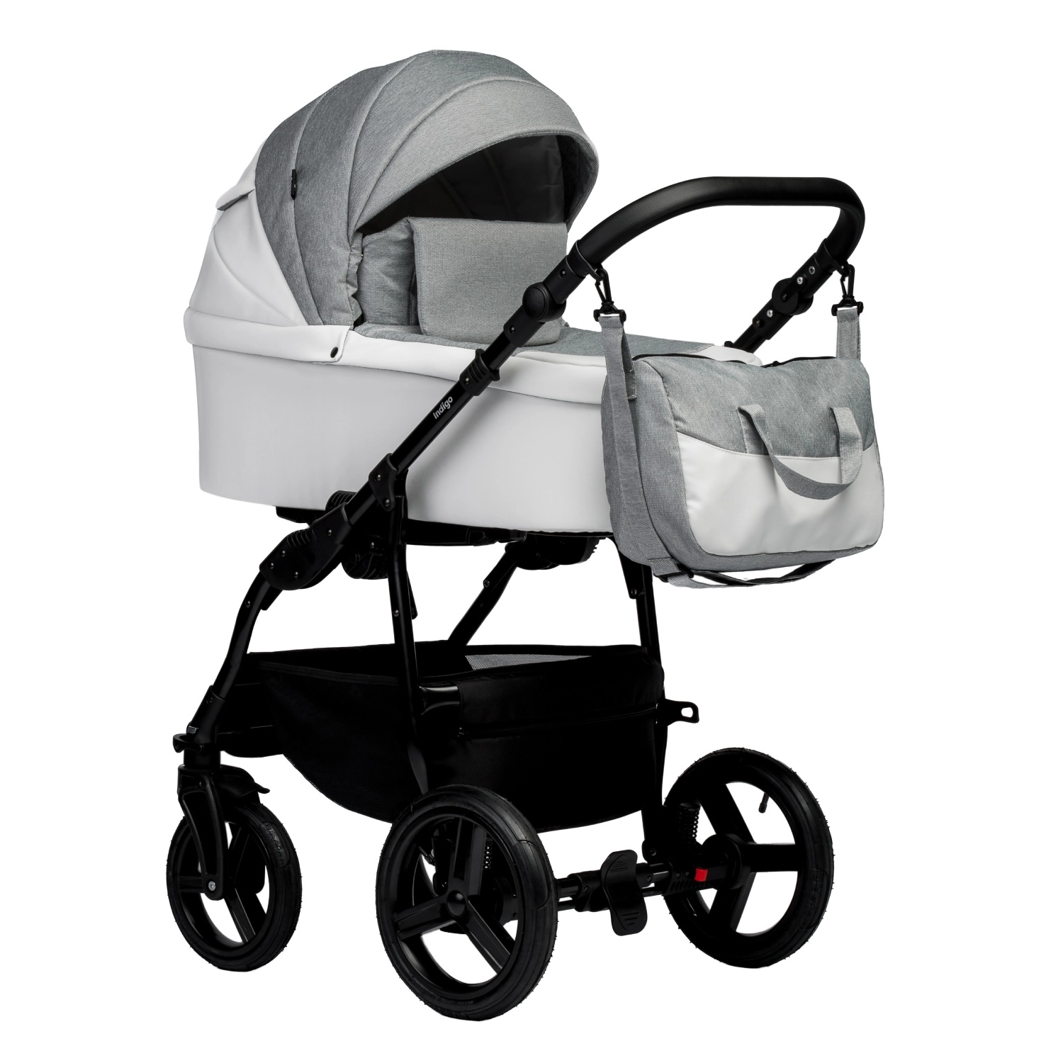 Коляска 2 в 1 Indigo IMPULSE ECO белая кожа+серый e054e92058c72368ea054bb7131822e3