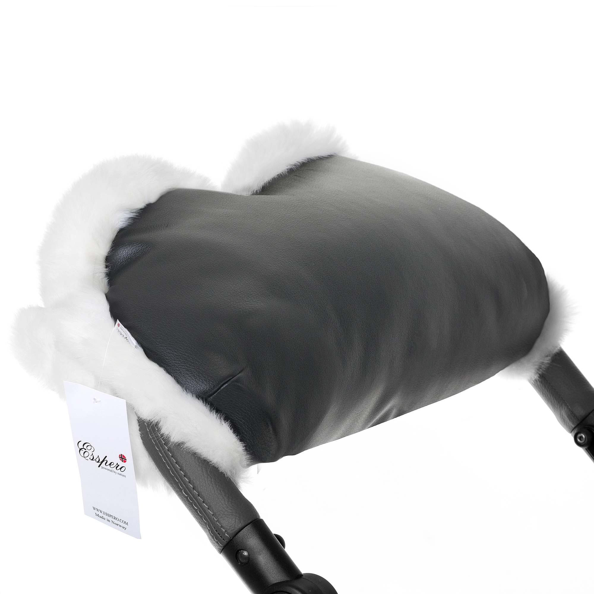 Муфта для рук на коляску Esspero LIT Leatherette (эко-кожа) (black/white)