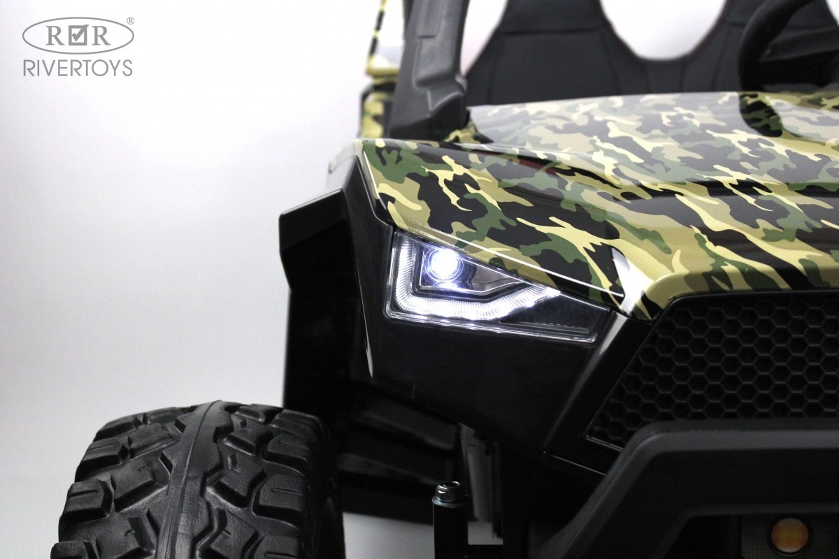 Детский электромобиль RiverToys A707AA LUX 4WD зеленый камуфляж grey3j10xsng6ffjtbeepxoir753k5zk