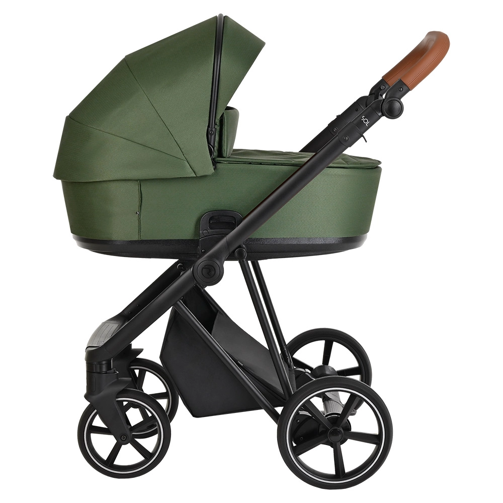 Коляска 3 в 1 Roan Sol Boho Green/Black/руч.Коричневый 108134462-kolyaska-3-v-1-roan-sol-boho-greenblackruchkorichnevii