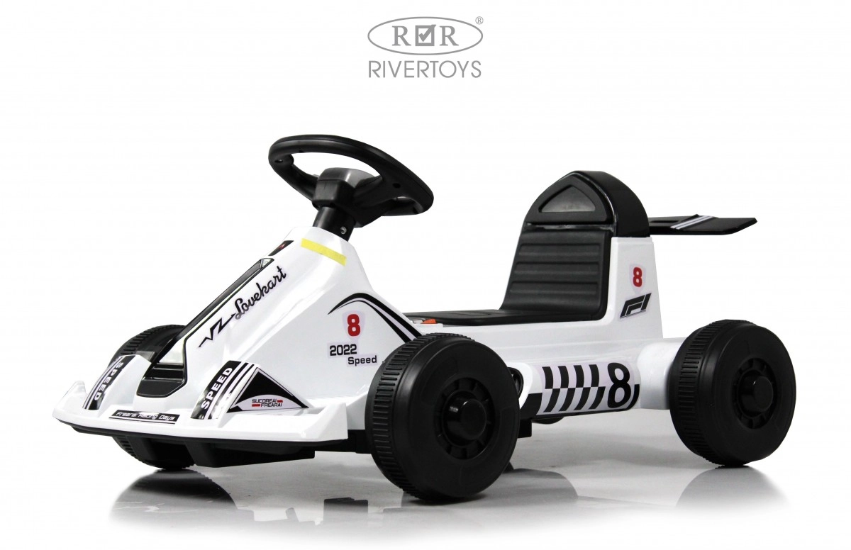 Детский электромобиль RiverToys K008PX белый s8buazg17lnra786zthllk7b5h7u0wo8