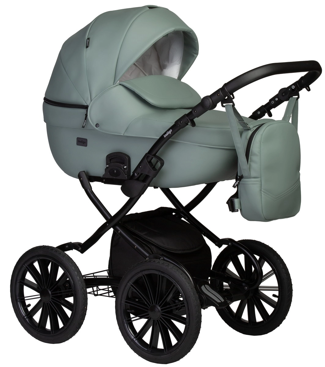 Коляска 2 в 1 Indigo MIO ECO Plus 14"  (03 (шалфей кожа))