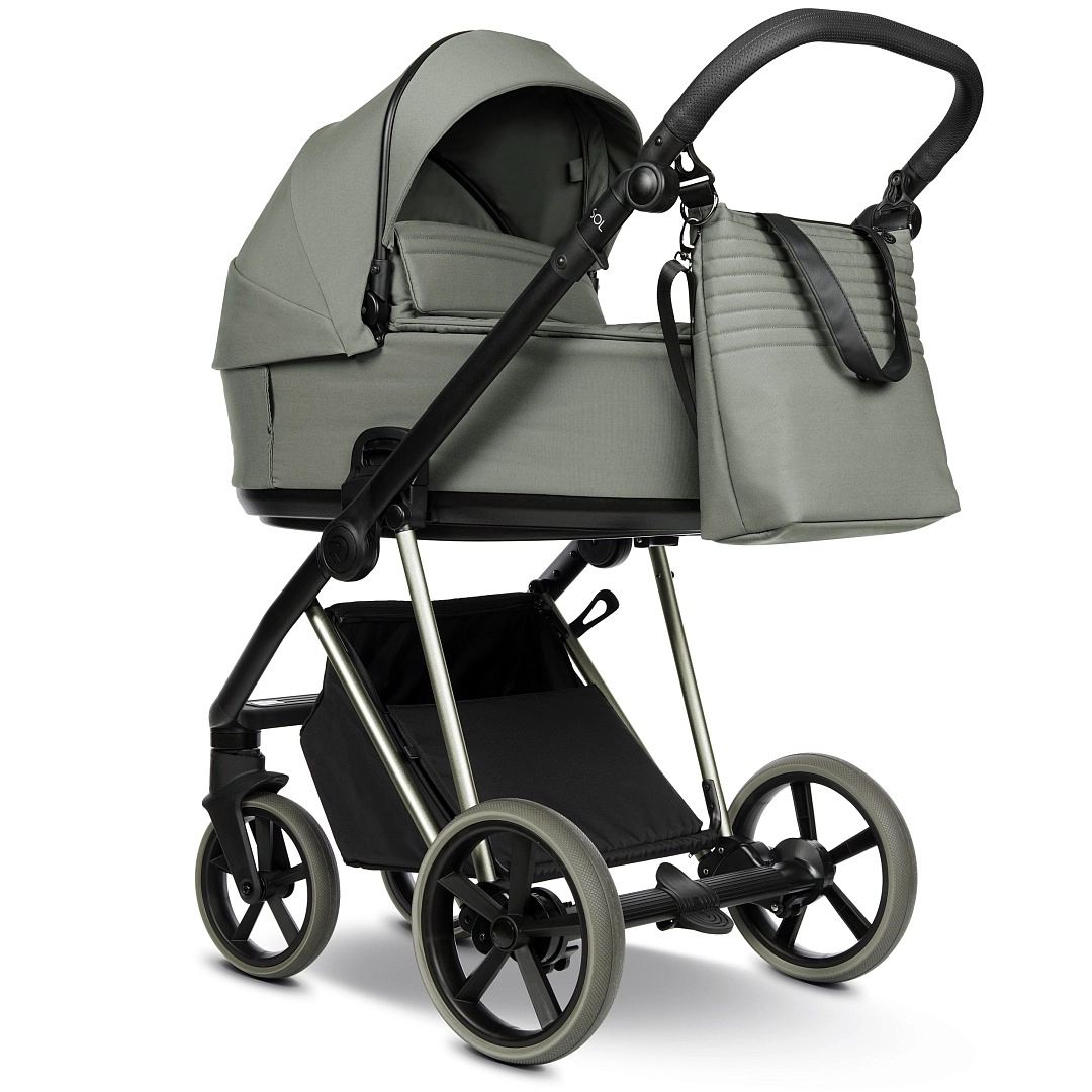 Коляска 2 в 1 Roan Sol Vintage Luxury (Sage Green/Sage/руч.Black)