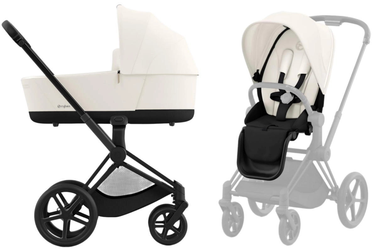 Коляска 2 в 1 Cybex Priam IV (шасси Matt Black) (Off White)