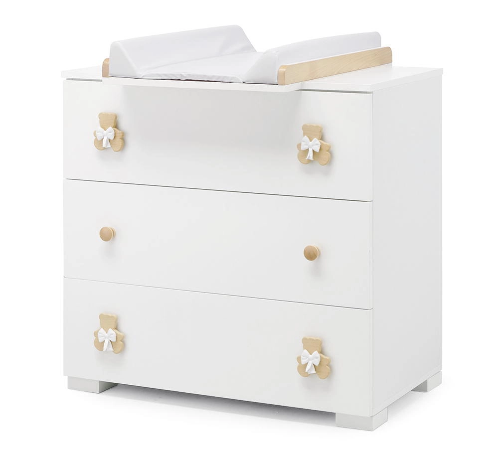 Тумба Erbesi Dudu 3 ящика (Белый/Натуральный)