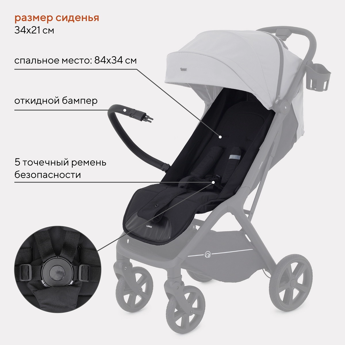 Прогулочная коляска RANT LUMOS Classic Grey w0xqrmxuijdeypfighrqdu9zff2znljc