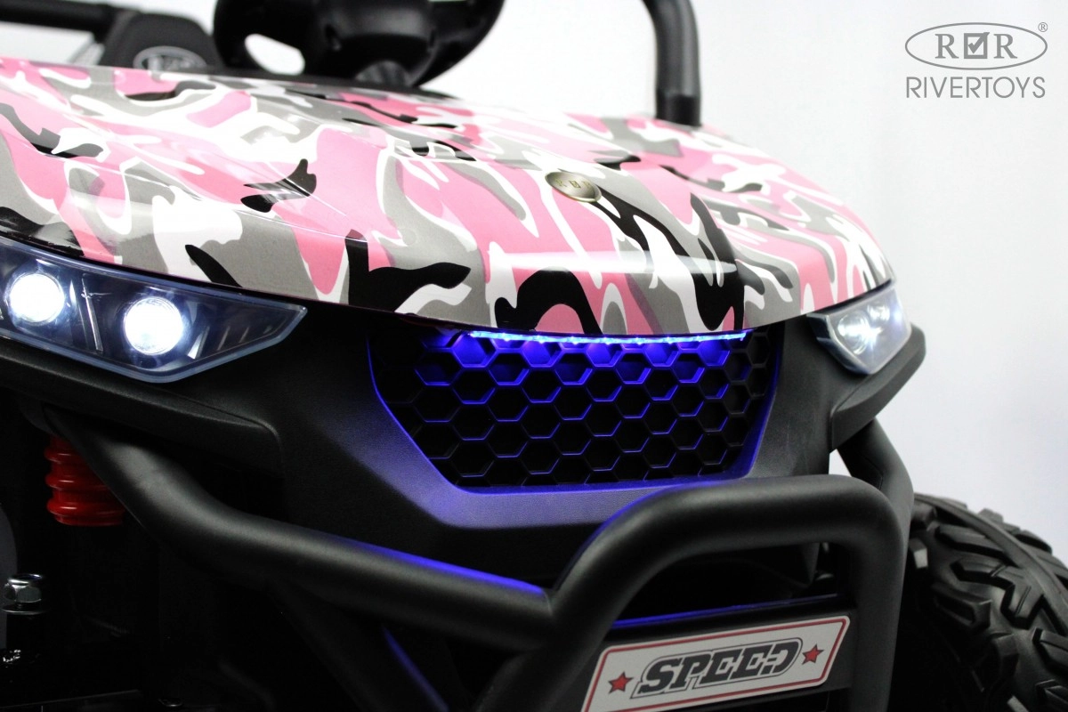 Детский электромобиль RiverToys T777TT 4WD розовый камуфляж m6r602kz30zx95bmj473som5as4ki25d