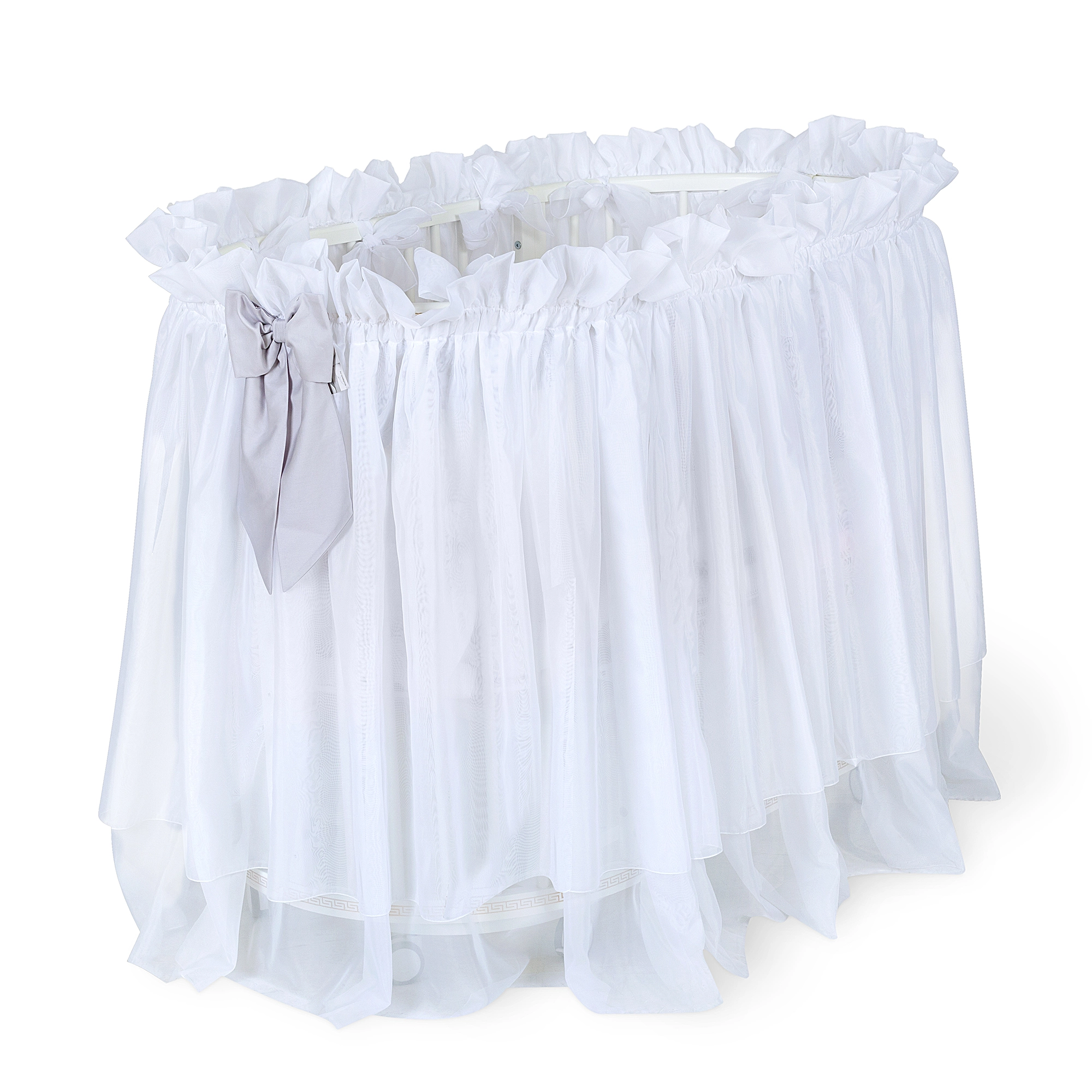 Юбка для круглой кроватки Eco Line Amanda Серый 108102066-yubka-dlya-krugloi-krovatki-amanda-serii