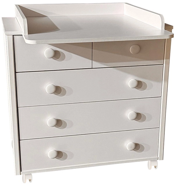 Пеленальный комод Кедр Валенсия (Белый/белый)