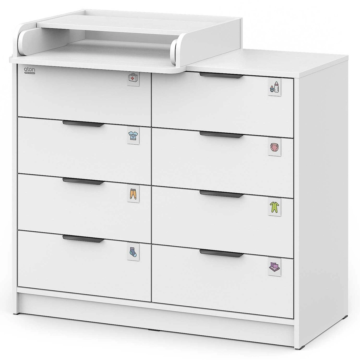 Детский пеленальный комод Атон М Zeus 1008 ЛДСП белый-белый d8w5eneseuykyih2c0vvkjaicu1aubor