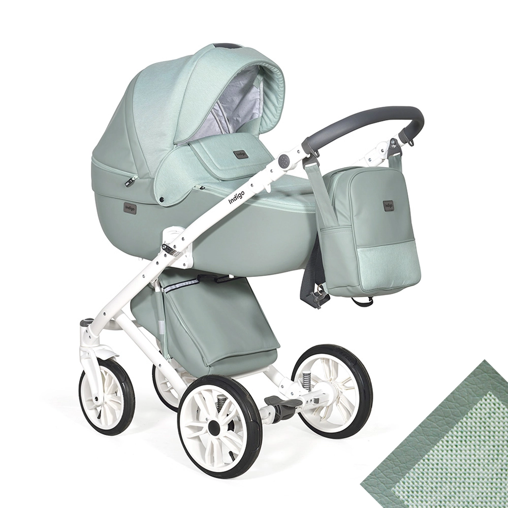 Коляска 2 в 1 Indigo PORTO  шалфей кожа+шалфей лен 9f3a6d58ad4fbb66848aa9fbae3a4444