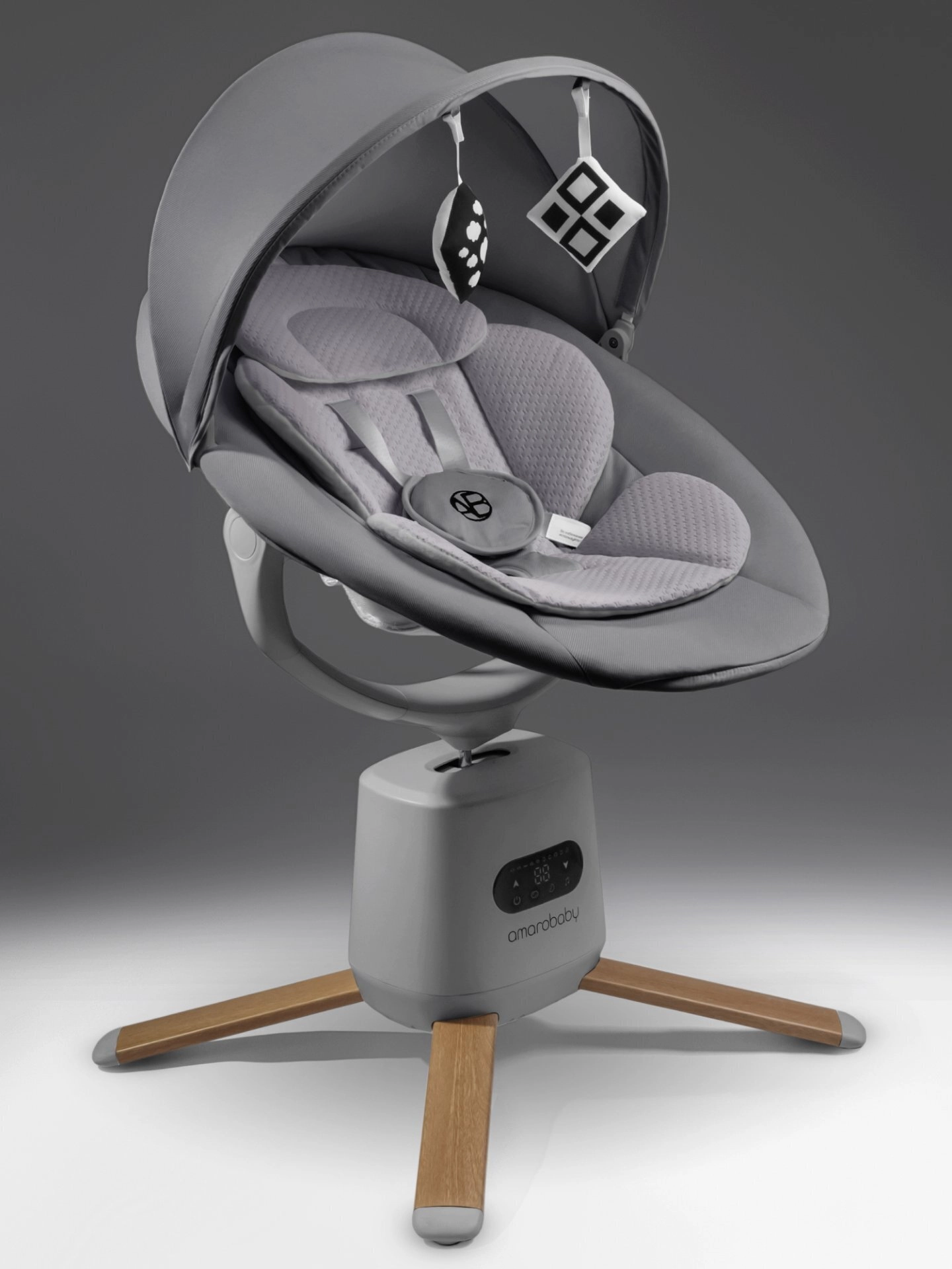 Электрокачели Amarobaby Jolly swing (Cерый, светло-серый вкладыш)