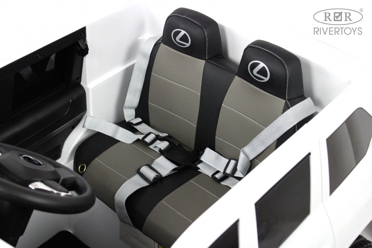 Детский электромобиль RiverToys Lexus 570 E555EE белый 2xx1cbrstighvpiv24bld8sx7fijk0y8