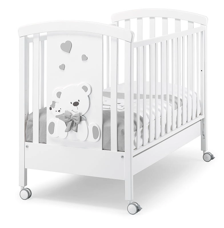 Детская кроватка Erbesi Tato (белый/серый)