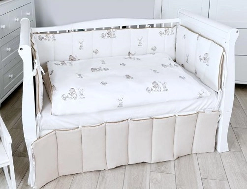 Комплект постельного белья Lepre Happy Friends 6 предметов (125*65) (белый/бежевый)