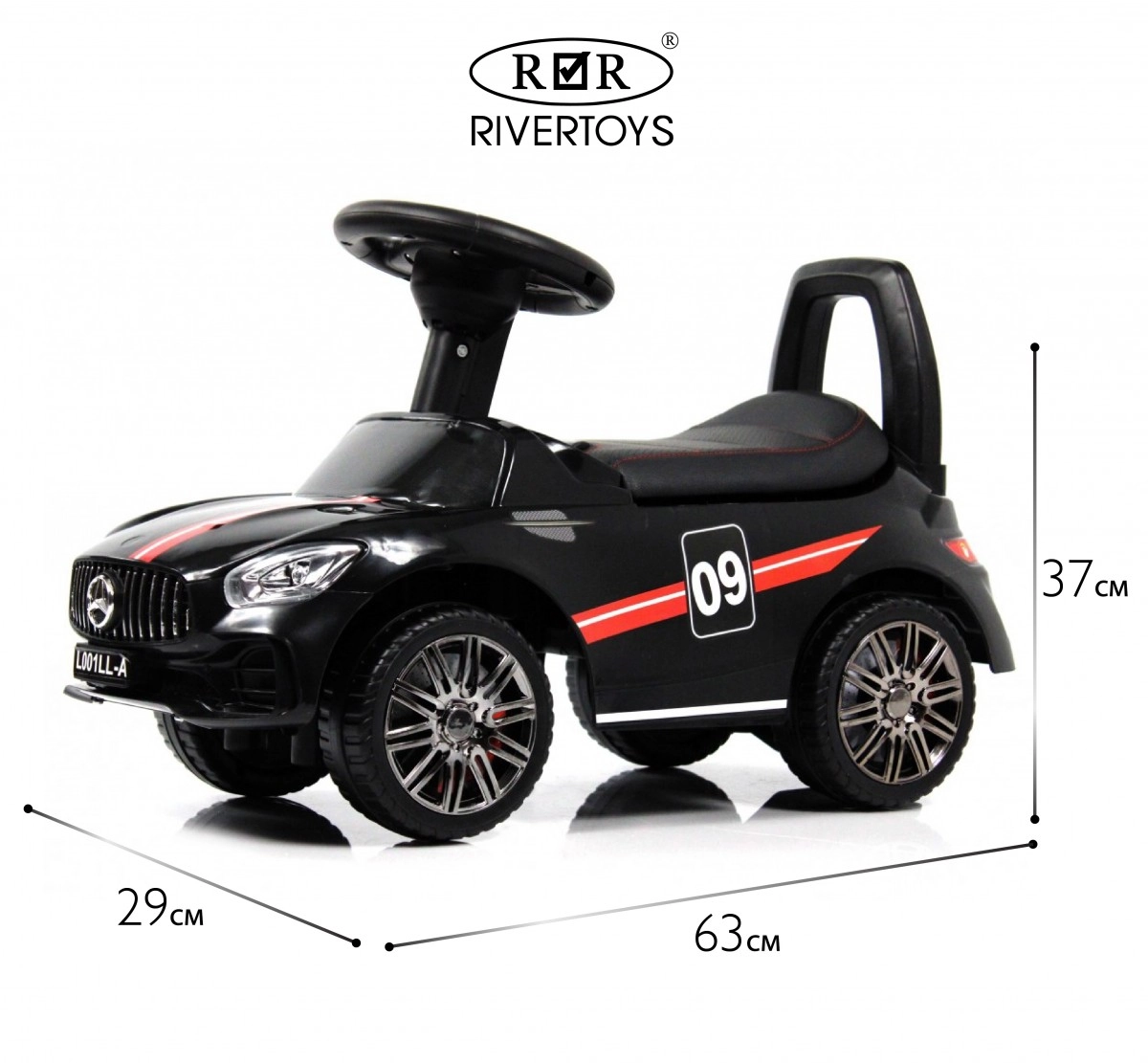 Детский толокар RiverToys L001LL-A черный 78y3w1yt1zys2smnhpixijw9na1mdfo3