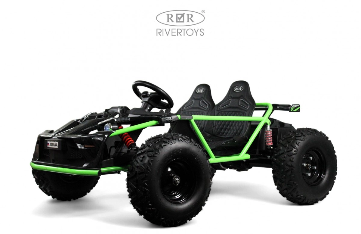 Детский электромобиль багги RiverToys A999AA зеленый mvcezindcsax082yx94aq27c1rql46qx
