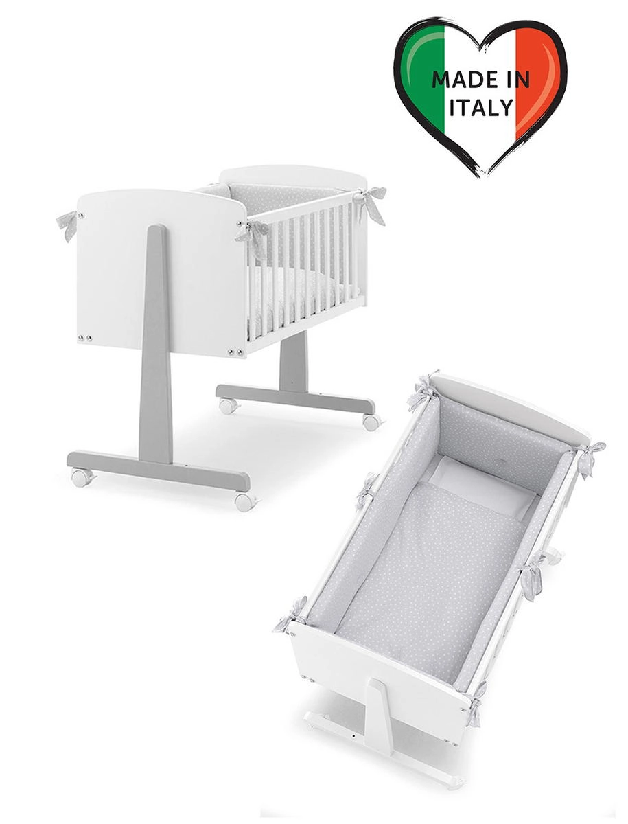 Колыбель Erbesi Ninna Cuoricine белый/серый wckg6fjini88wdtkzsq7q46qra2le695
