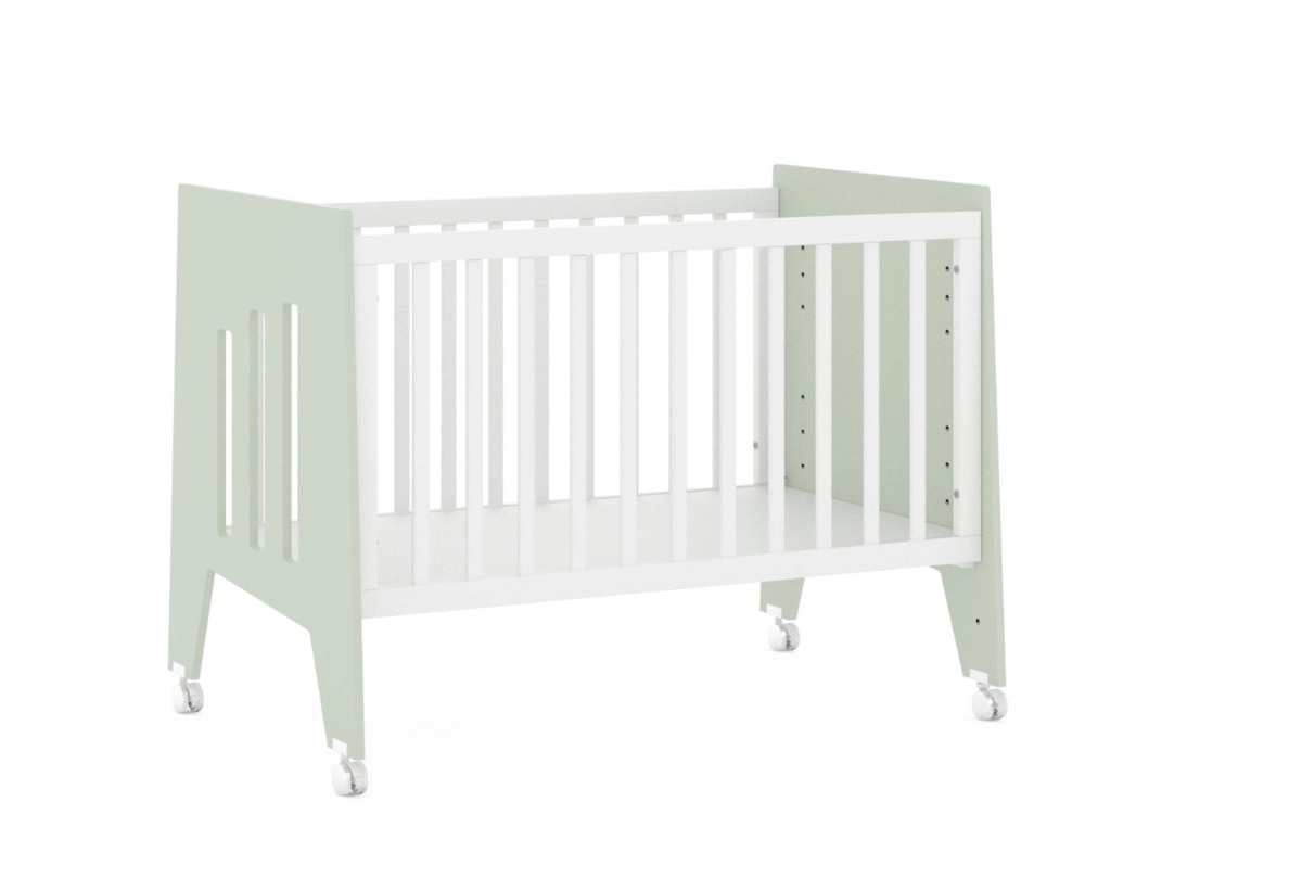 Кровать-стол ANTEMI Mia 120х60см (Белый/Шалфей)