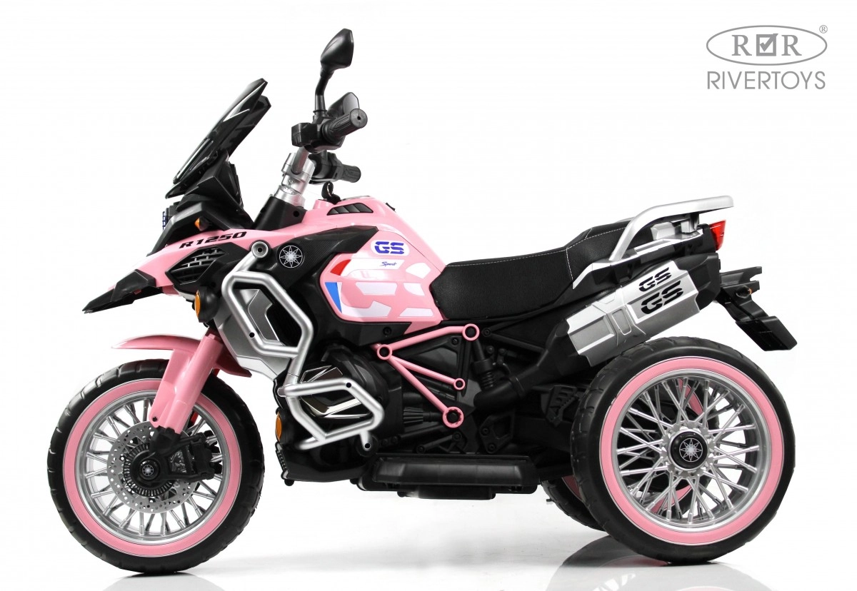 Детский электромотоцикл RiverToys М111БХ розовый 5urd0t1z9wyp483aac98348r8s372ad8