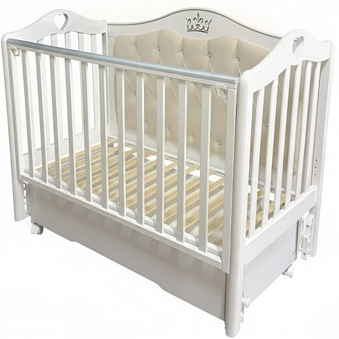 Детская кроватка КЕДР Дарина 4 (Karolina 10 УМ) (белый)