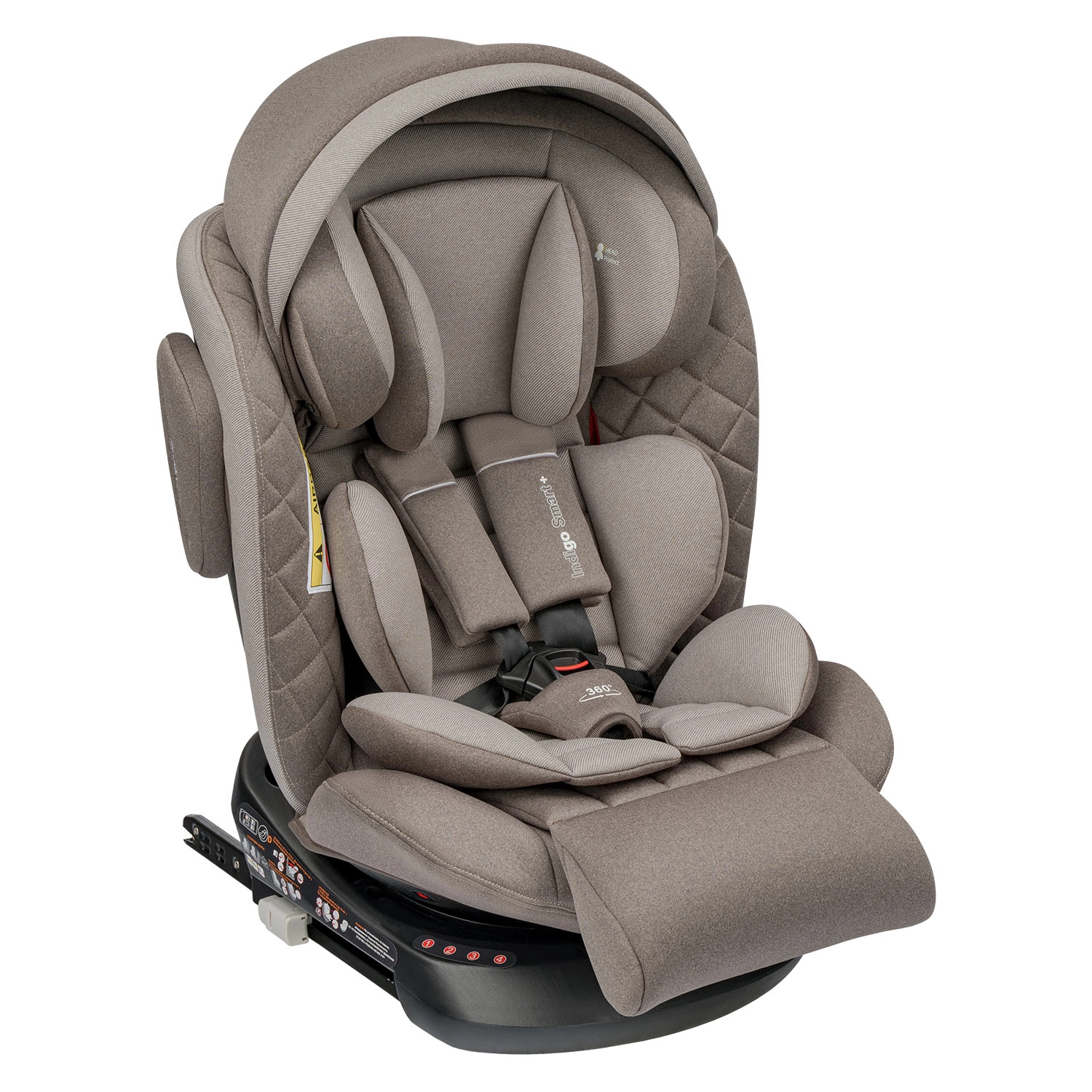 Автокресло Indigo SMART+ ISOFIX, группа 0+1+2+3 бежевый-коричневый b6807eede97038385b3e15975b4da33b