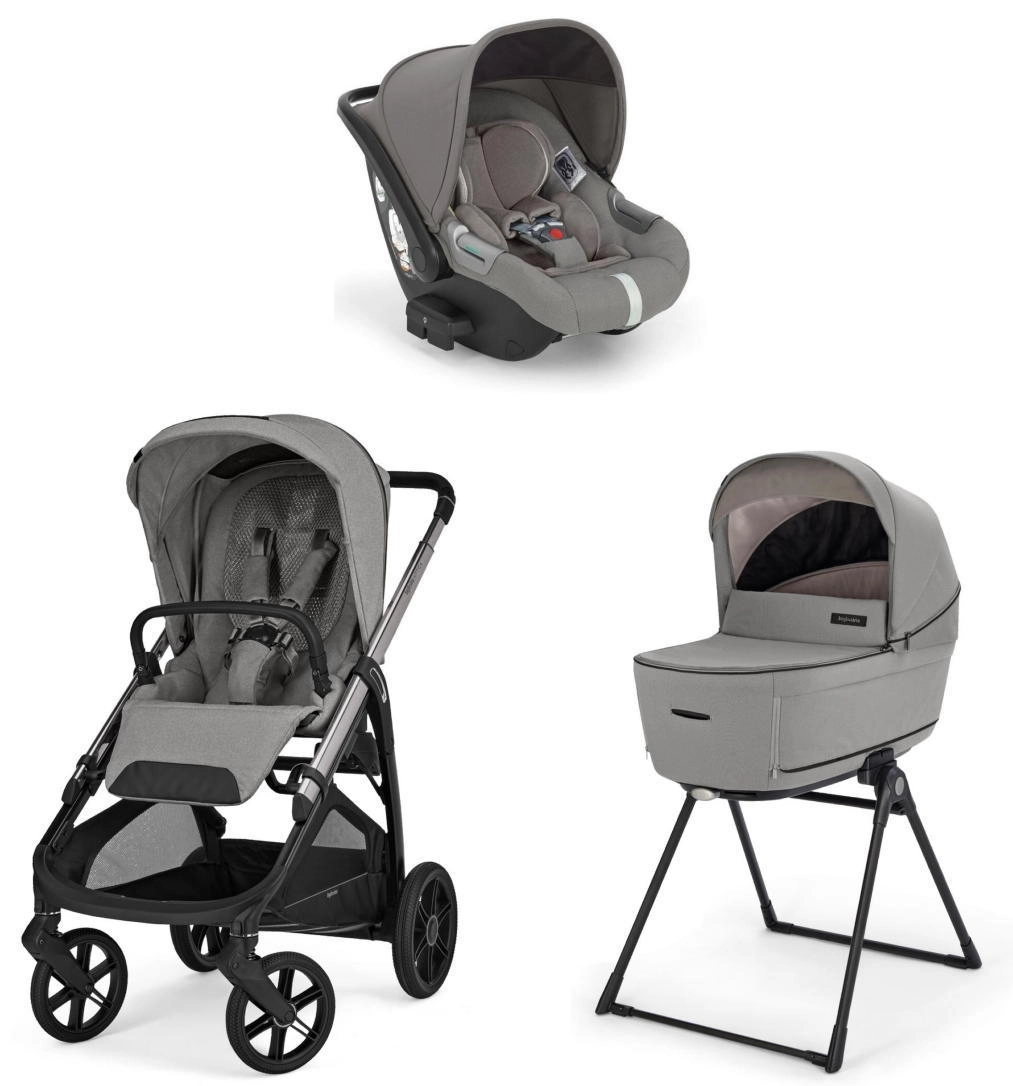 Коляска 3 в 1 Inglesina Aptica 2025 (DRW I-Size) с подставкой под люльку Stand Up (Platinum Grey)
