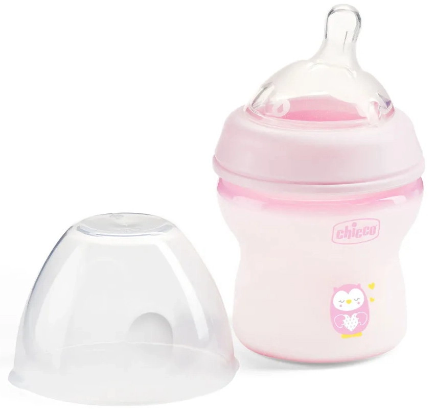 Бутылочка для кормления Chicco NaturalFeeling, GIRL,150мл 0м+ (пласт) (розовый)