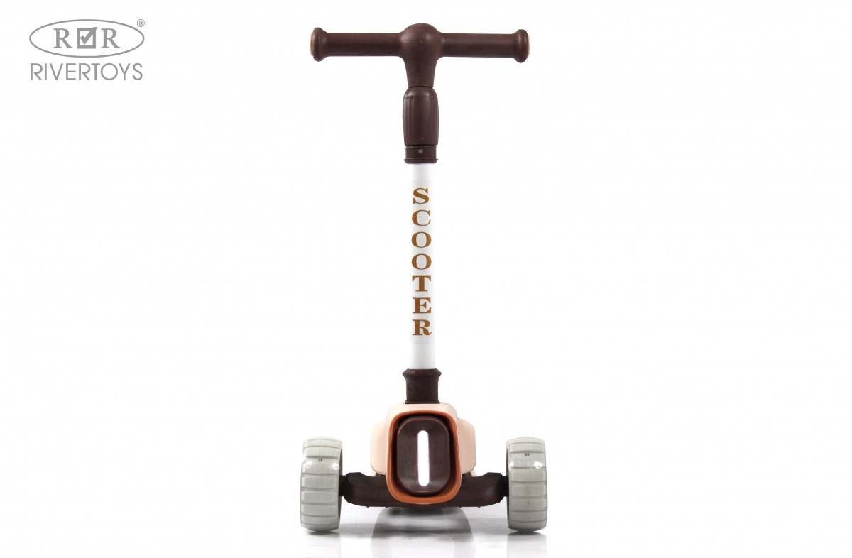 Детский самокат RiverToys HB-T-ONE коричневый 3r3652peaoyokes17r3jif0hq3kwh0pv