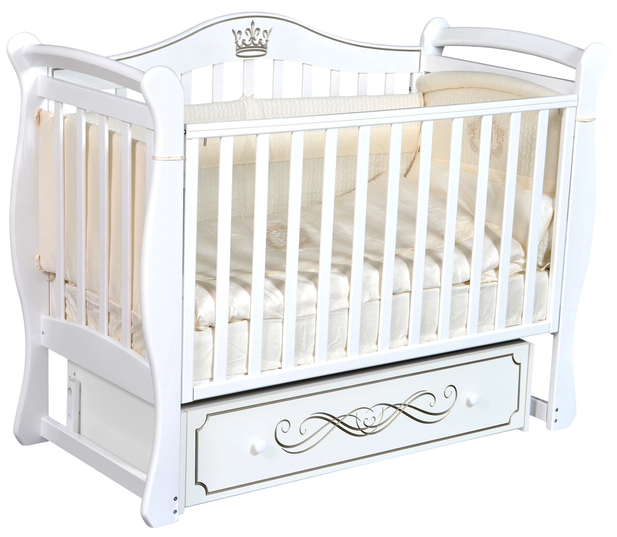 Детская кроватка ByTwinz Emma 1 универсальный маятник белый 6dkdtzzjxzbegqavt3o6h5rrh7cx8xci