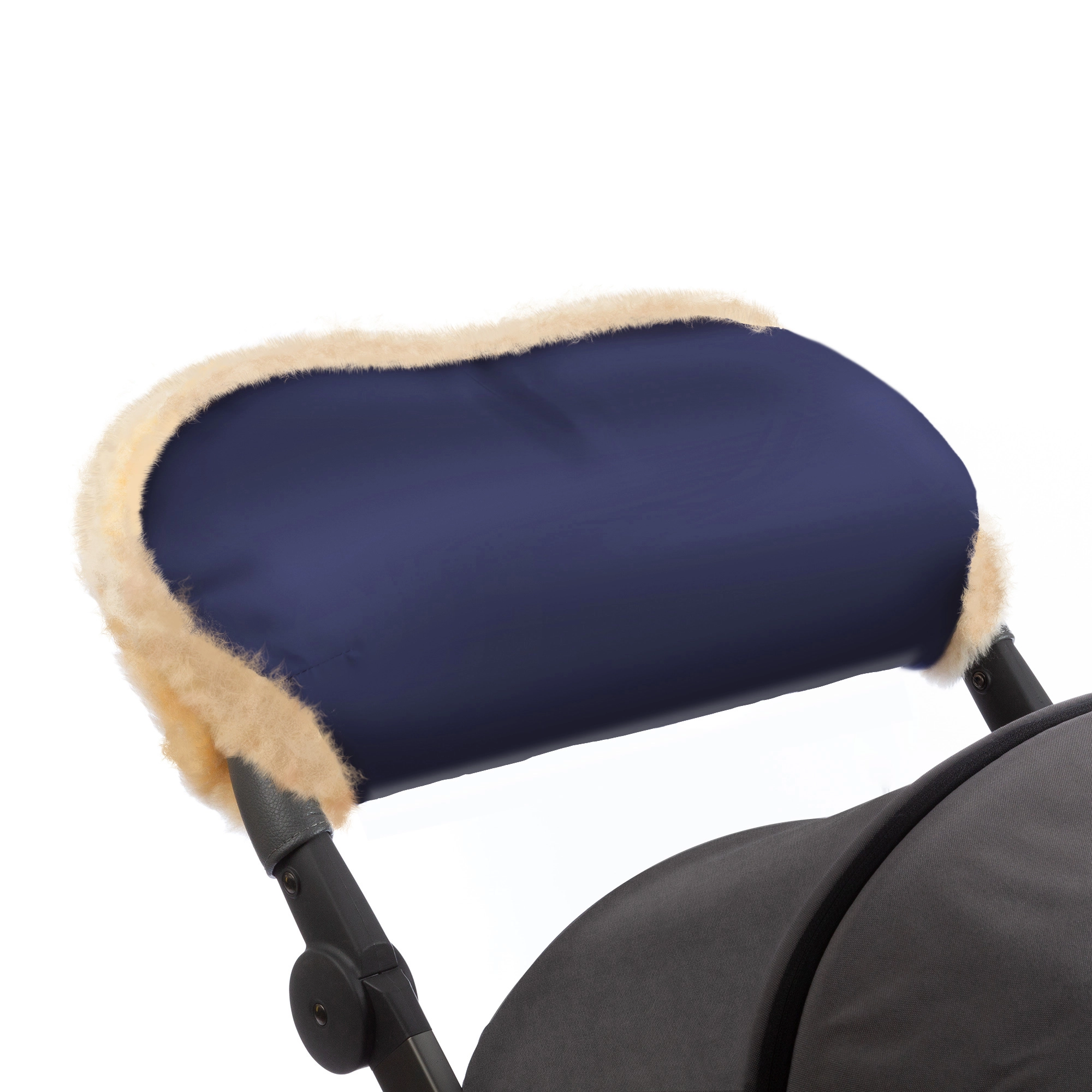 Муфта для рук на коляску Esspero Diaz (Натуральная шерсть) (Navy)