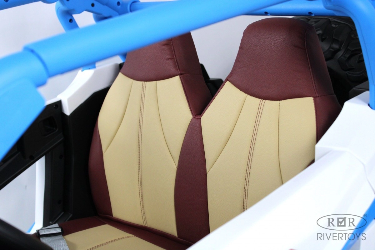 Детский электромобиль RiverToys E001EE бело-синий qed018uc1gtlrszx8how46599lhd7u7k