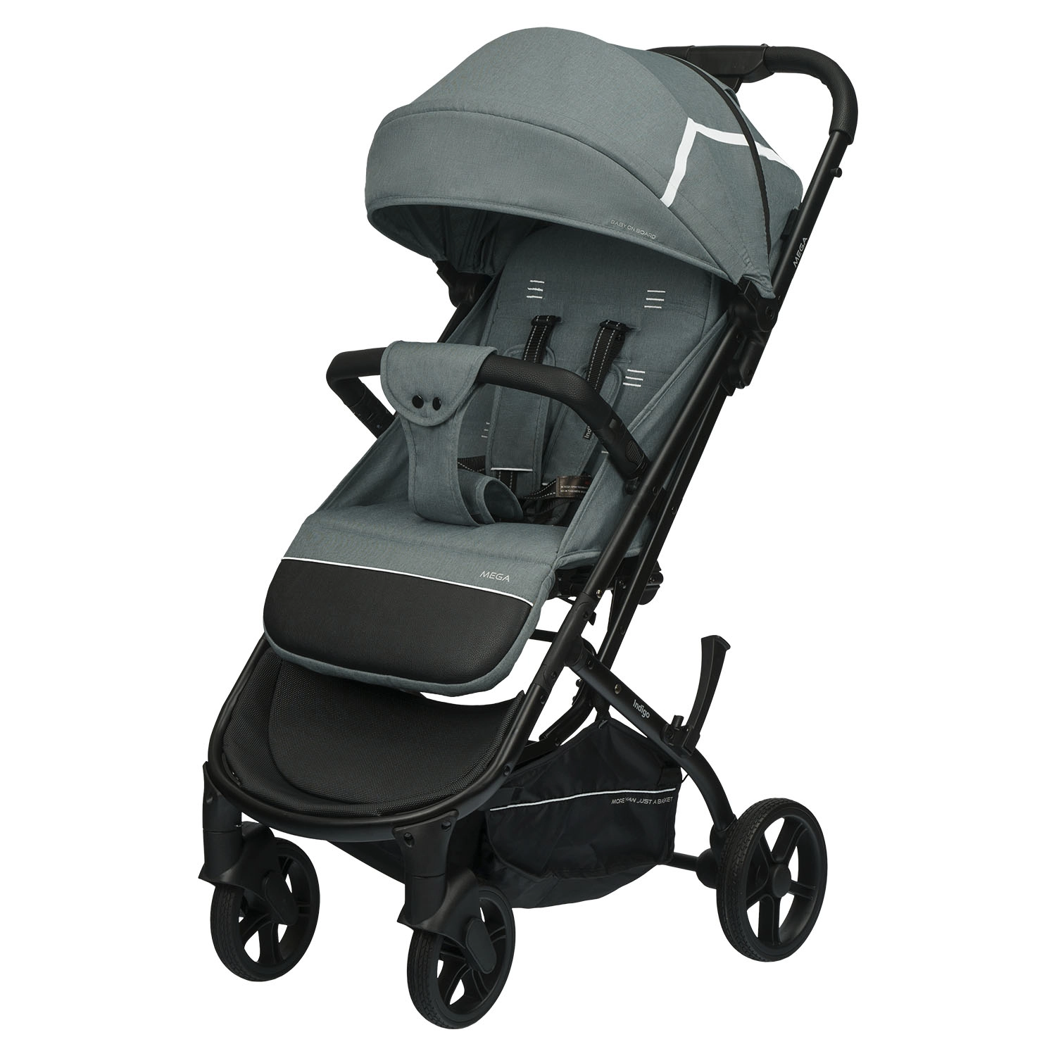 Прогулочная коляска INDIGO MEGA зеленый 57463b5b80ac51751d103e5f79784299