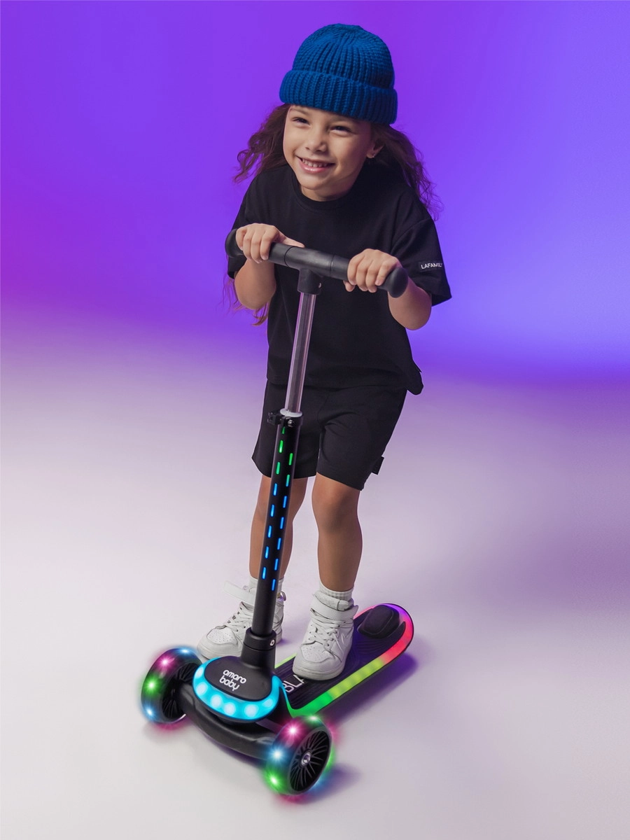 Самокат (кикборд) трехколёсный Amarobaby, Blaze Черный 6xu5ckmrae44mbyw2i6c50airdxw3m7g